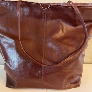 Latino large leather brown tote bag